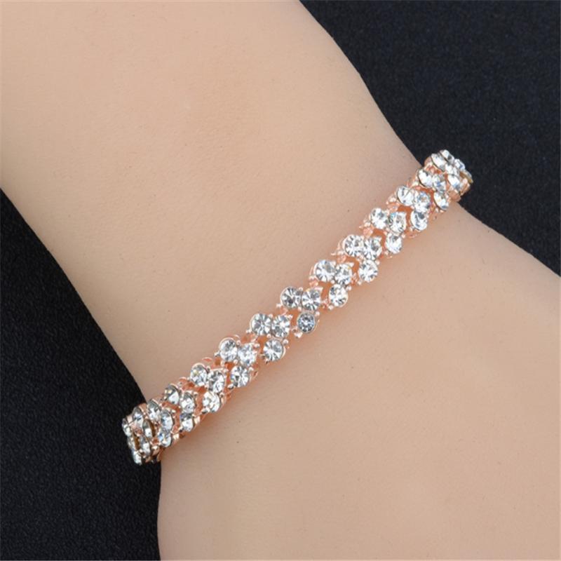 3 Farbe Damenmode römischen Stil Frau Kristall Diamant Armbänder Geschenke rose gold