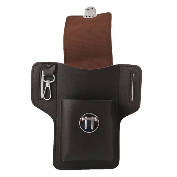 Handytasche Herren-Handytasche aus Leder zum Aufhängen von Schlüsseln und zum Tragen eines Gürtels braun