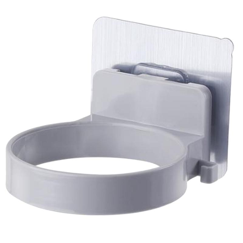 ABS Badezimmerregal Aufbewahrung Wandmontierter Föhnhalter Ständer Organizer Föhn Badezimmerzubehör Organisation gray