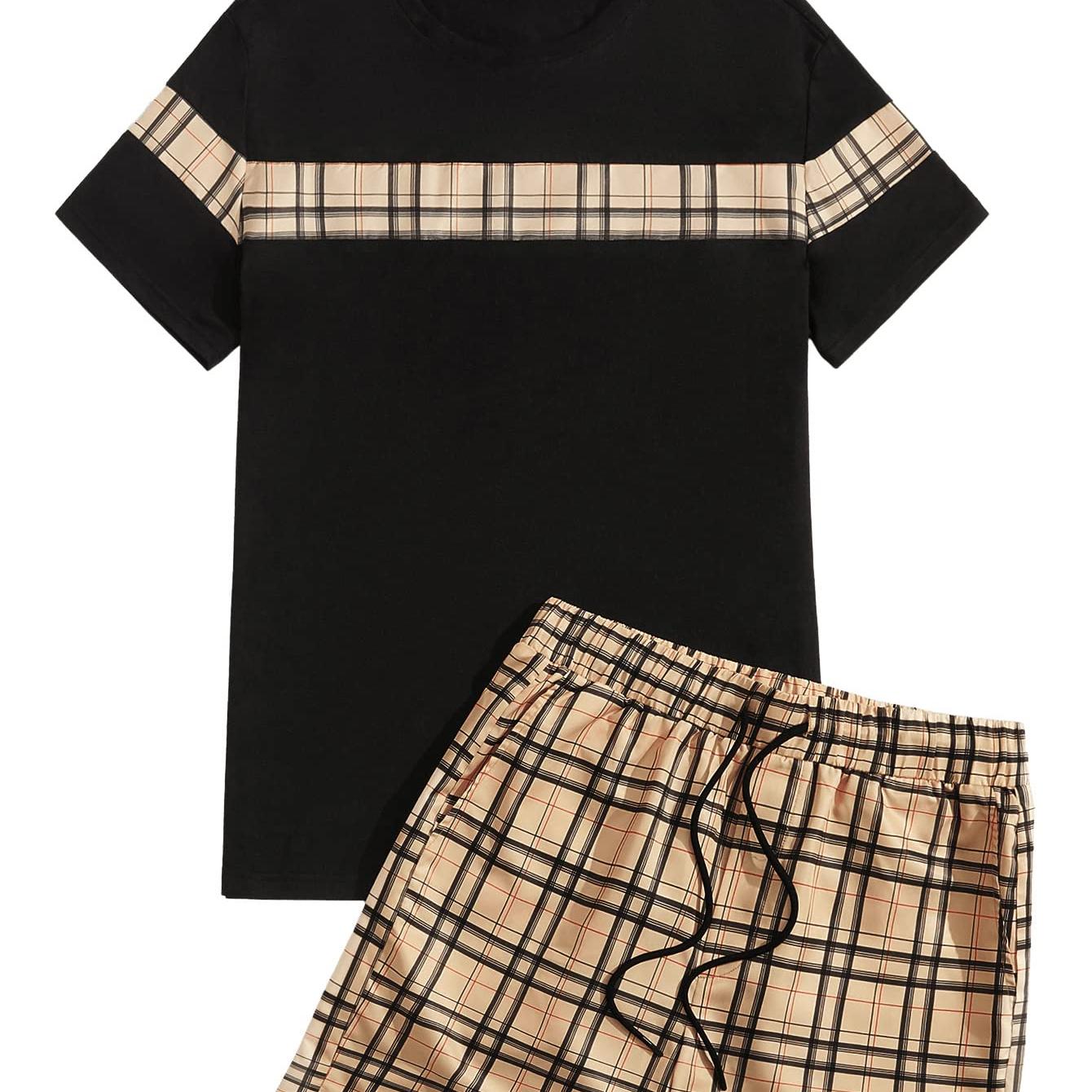 Luxus Herren Sommer Sportswear T-Shirt Shorts 2 Stück Retro Set Mode Kleidung Set Street Wear Bär Muster 3D Druck Stil L