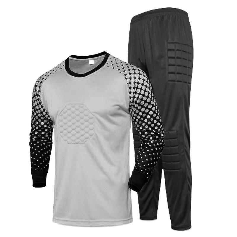 Herren-Fußball-Torwarttrikot, Fußball-Sets, Torwart-Uniformen, Anzug, Trainingshose, Torwart-Shirt, kurze Hose, Fußball-Trainingsanzug XL grau