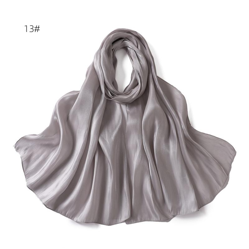 Neu Funkelnden Silk Satin Hijab Schal Frauen Schals Plain Muslimischen Frauen Hijabs Breathab Islam Frauen Turban 70x180cm gray