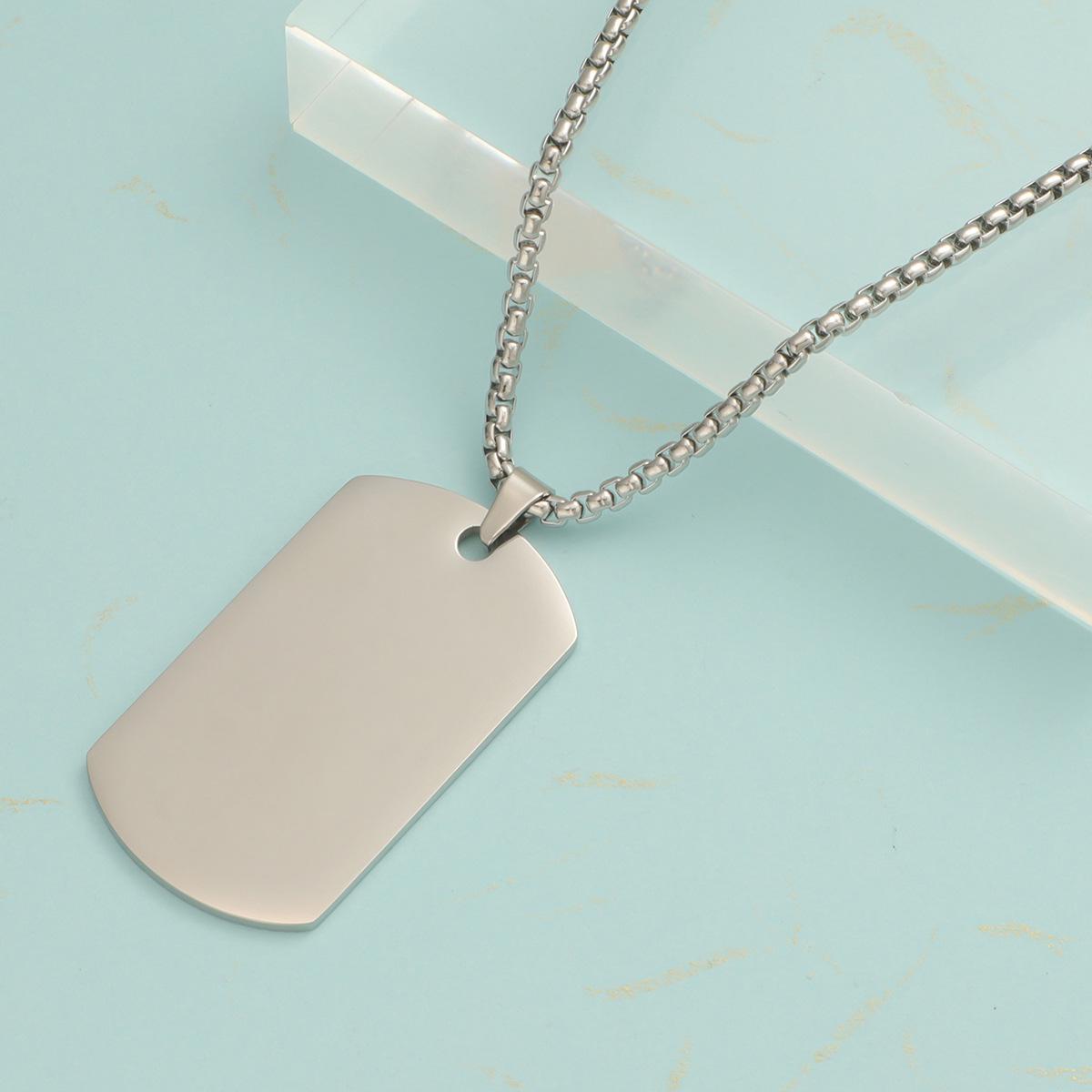 Grenzüberschreitender Großhandel Titanstahl Nischentrend Herren Hip-Hop Militär-Hundeanhänger Lasergravur gold