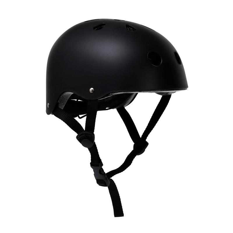 YX Kinder Erwachsene EPS Leicht Langlebig Skateboard Radfahren Helme Rollschuhlaufen Klettern Driften Outdoorsport S code-48-56cm head circumference children schwarz