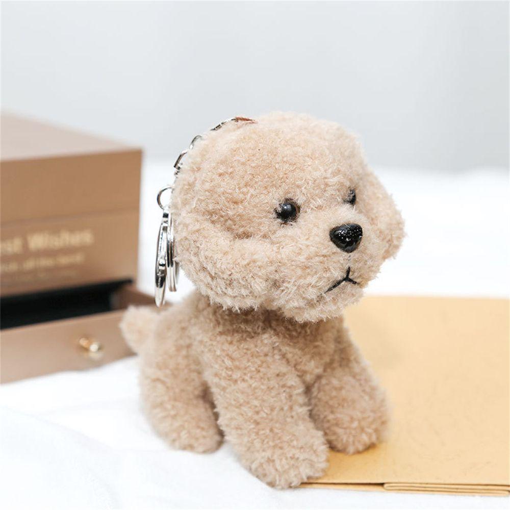 Kinderspielzeug Schlüsselanhänger Stofftiere 12cm Hund Schlüsselanhänger Hund Plüschtiere Hund Schlüsselanhänger Kleiner Anhänger light brown