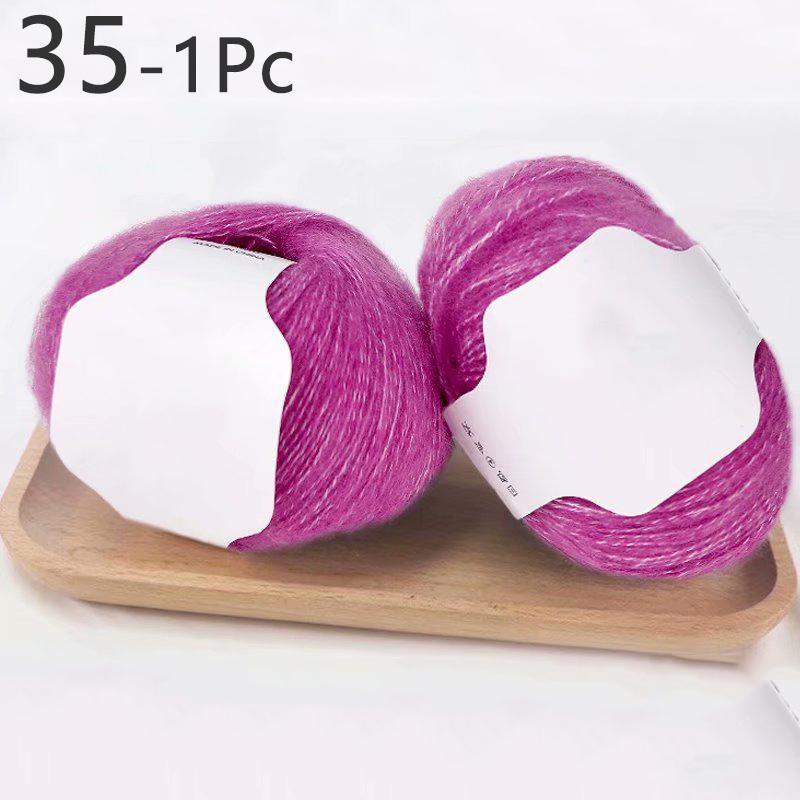 1PC 30g Mohair Häkelgarn für Pullover Schal Strickgarn weiche Multicolor DIY Handarbeiten 35