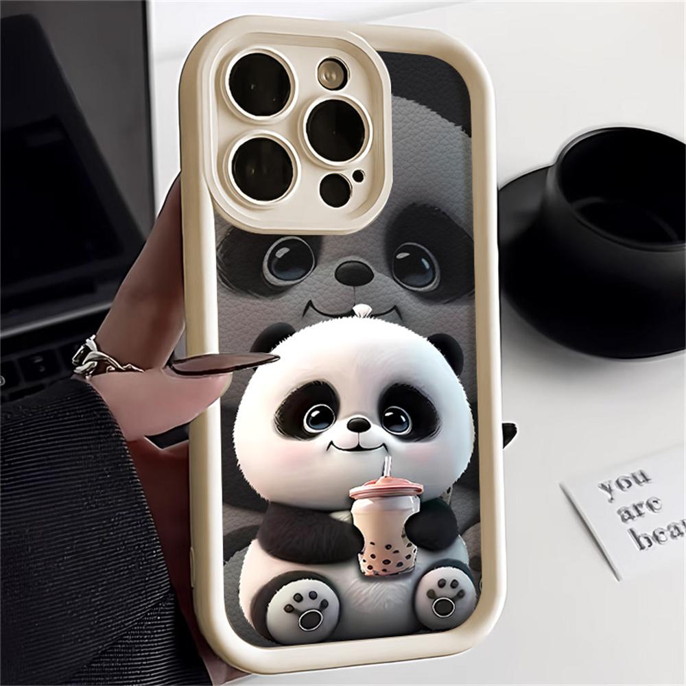 Panda Weiche TPU Fall Für iPhone 15 Pro Max Fällen iPhone 16 13 14 11 12 7 8 Plus SE 15promax 15pro 16pro 16promax Abdeckung Funda For iPhone16 Pro Max gray