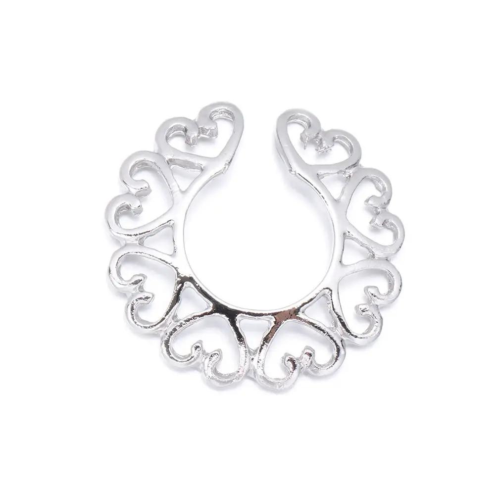 Nickelfreier Fake-Brustwarzenring 316L Chirurgischer Stahl Fake-Nippelring Nicht-Piercing Körperschmuck Nicht-Piercing silber