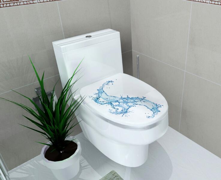1 Stück 3D Toilettensitz Wandaufkleber Kunst Tapete Badezimmer Aufkleber Selbstklebend Abnehmbar Toilettendeckel Aufkleber Heimdekor Zubehör