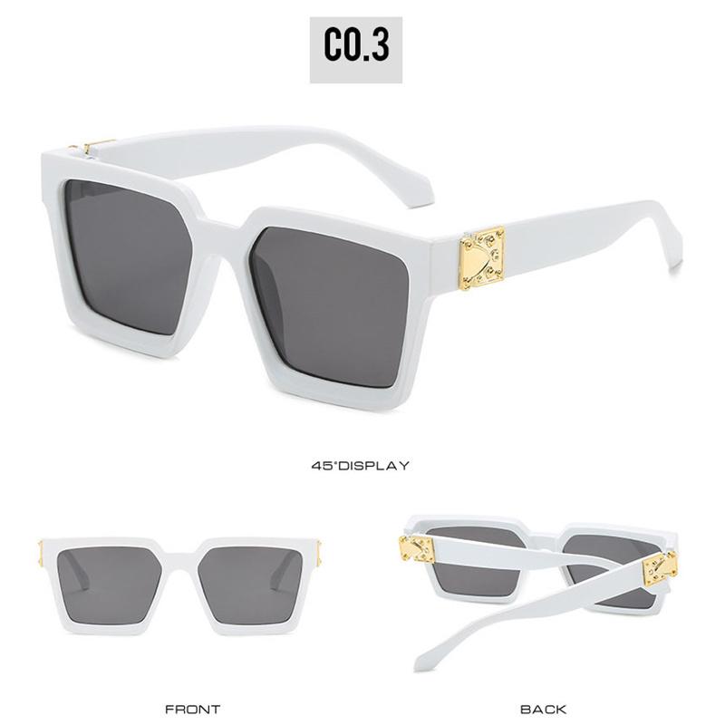 Übergroße quadratische Damen-Sonnenbrille im Vintage-Stil mit schwarzem und rotem Leopardenmuster für Männer, Sonnenbrille ohne Polarisation weiß/grau