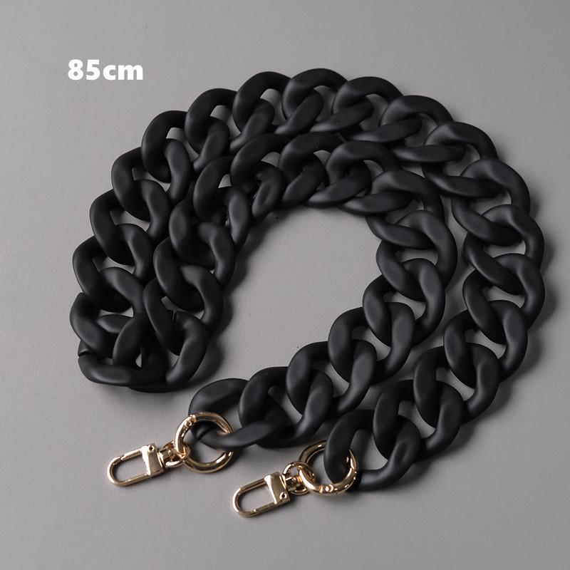 Neue Mode Frau Handtasche Zubehör Kette Schwarz Weiß Grün Harz Kette Luxus Matt Strap Frauen Kupplung Schulter Geldbörse Kette 85CM schwarz