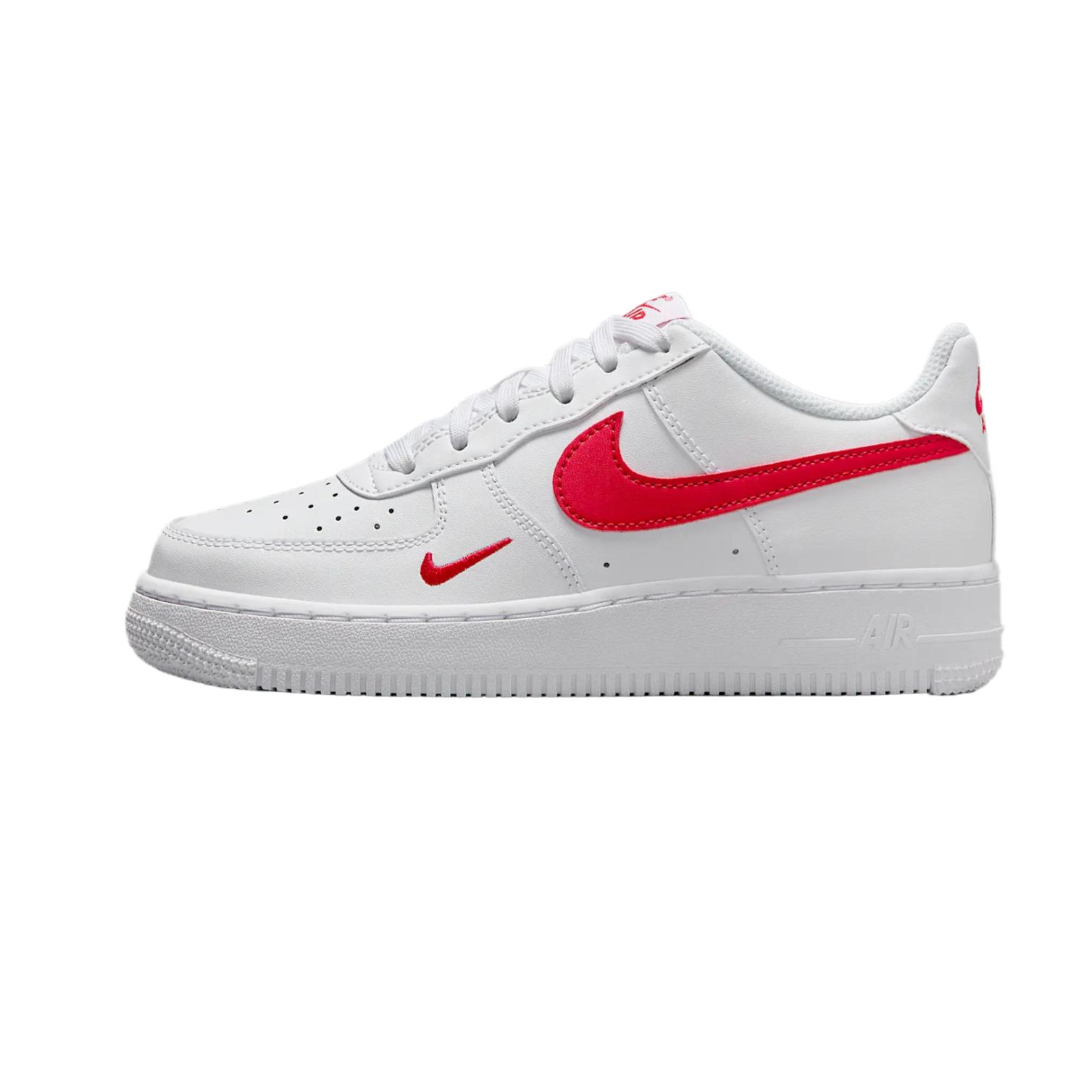 Nike Air Force 1 Lv8 Lässig Strapazierfähig Klassisch Low-Top Kinder-Sneakers Kinder-Sneakers Weiß University-Rot FV7020-101 38.5