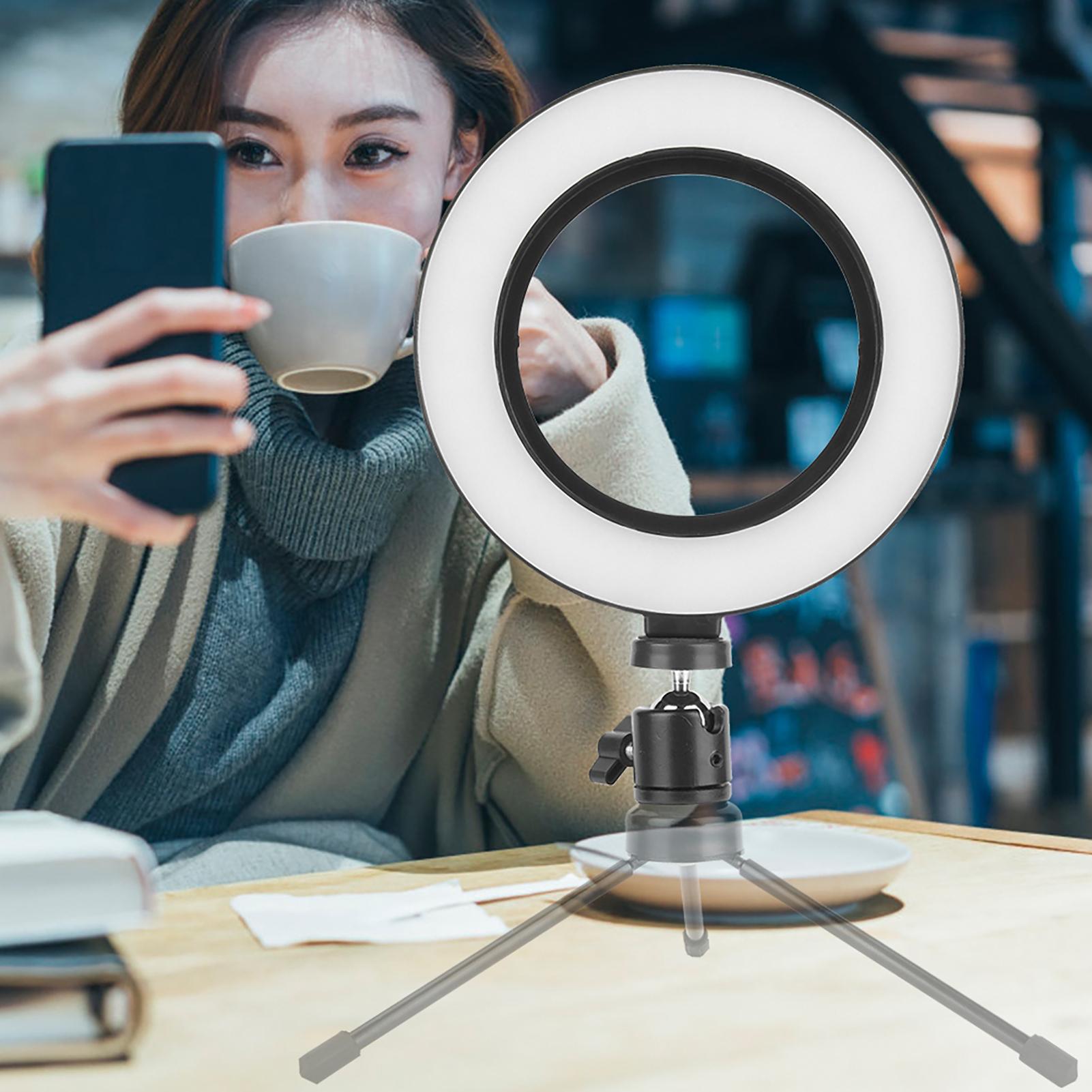 6 Zoll Fotografie Dimmbares LED Video Live Studio Kamera Ringlicht Foto Selfie Videolicht