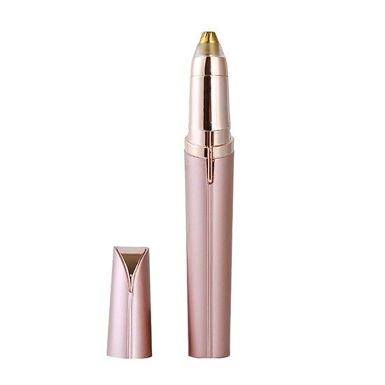 Frauen schmerzloser elektrischer Augenbrauentrimmer Epilierer Gesicht Kinn Lippe Nasenhaarentferner rose gold