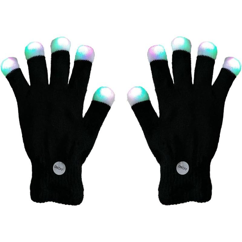 2026 Neue LED-Fingerlicht-Handschuhe 7 Farben Blinkende Handschuhe für Party Tanz Rave Coole Geschenke Lichtshow Gloving Zubehör