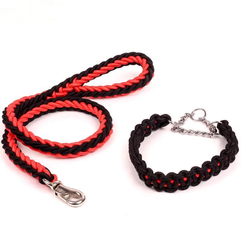 Hundeleine Haustierleine Handgewebtes Halsband Mittelgroßer und Großer Hund 2.5Cm medium set