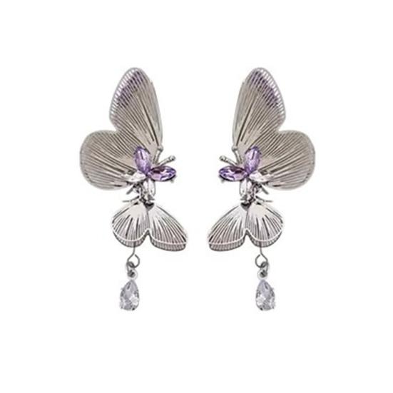1 Paar Damen Ohrringe mit Zirkonia eingelegt Schmetterlingsform Ohrringe Date Night Stecker Ohrringe Schmuck Accessoires Butterfly