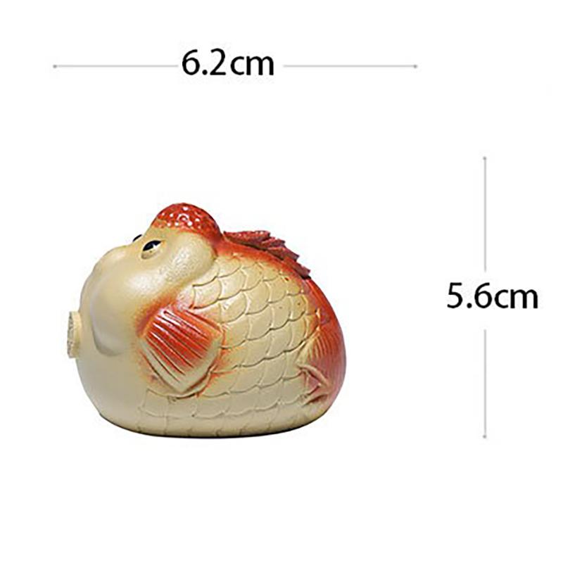 Original Erz Abschnitt Schlamm Koi Tee Haustier Tee Tisch Skulptur Kleine Ornamente Boutique Tee Sets Können Angehoben Werden Um Lila Sand Tee Haustiere One Size gelb