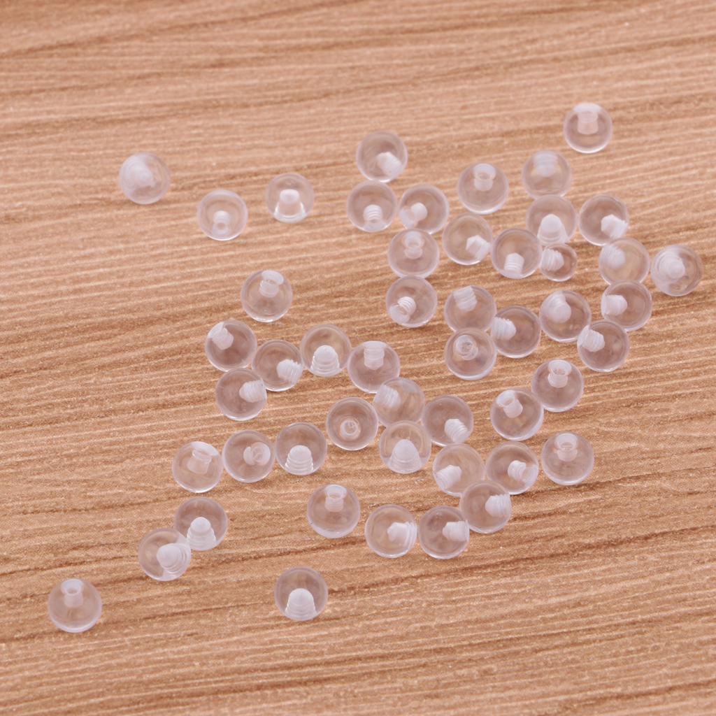 50 Stück Piercing-Schmuck-Ersatzkugeln aus klarem Acryl, 1,2 x 3 mm as described