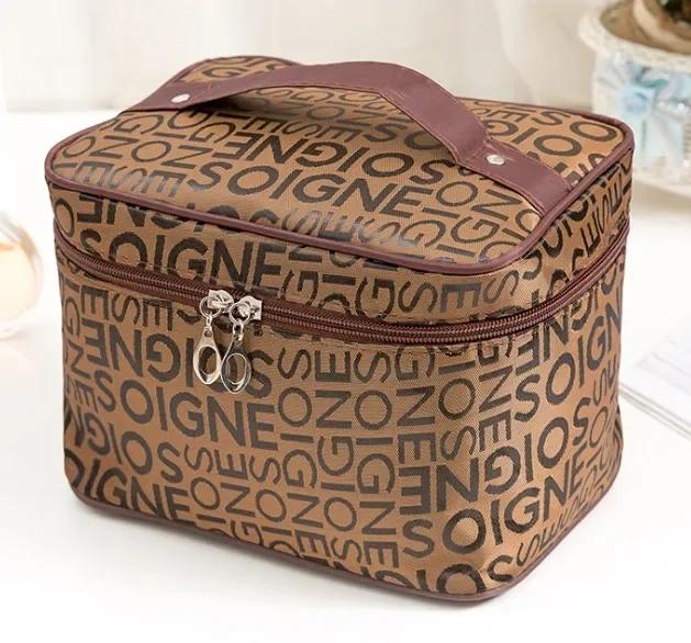 Große Größe Frauen Kosmetik Tasche Brief Große kapazität multi-funktion zipper Make-Up Tasche Damen Mode Neceser Maquillaje ZDH013 himmelblaue