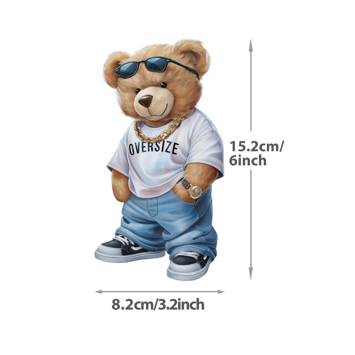 Mittelgroßer Bär zum Aufbügeln, Vinyl, Thermopresse, A-Level, waschbar, zum Selbermachen, Hoodies, Tops, Aufnäher, Bügelbild, Kinderkleidung
