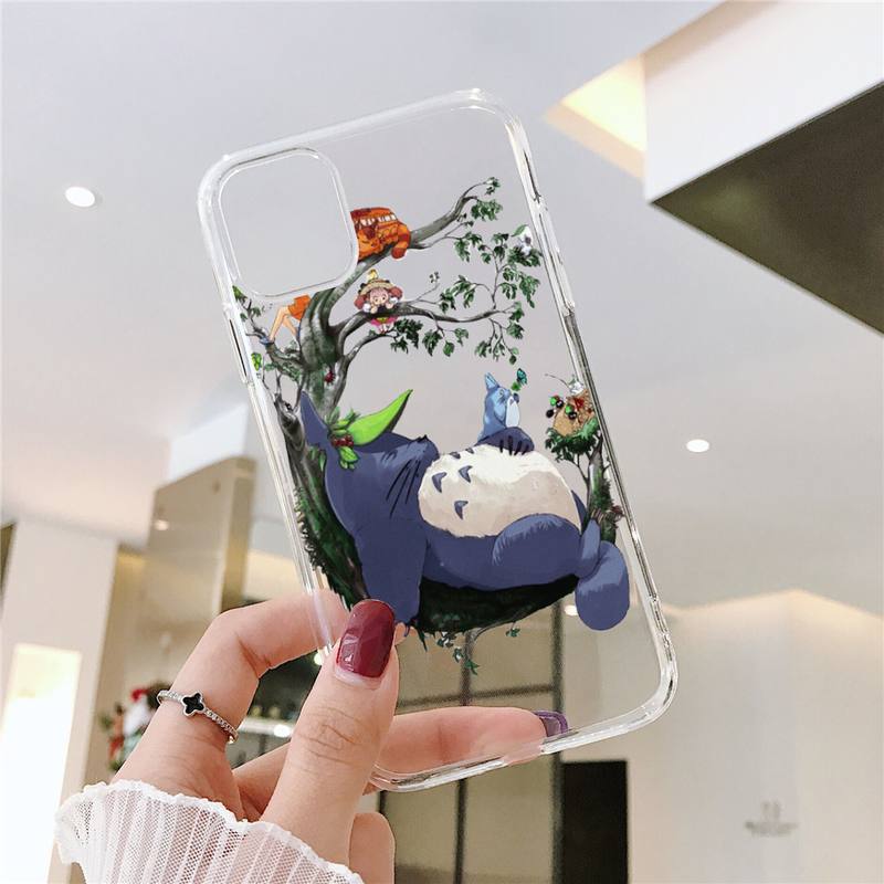 Ghibli Miyazaki Totoro Sprite Away Handyhülle Transparent weich für iPhone 12 11 13 7 8 6 s plus x xs xr pro max mini 7 plus or 8 plus