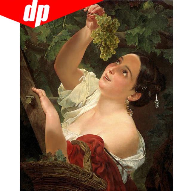 5D-Diamantgemälde zum Selbermachen, Traubenfrauen, Kristalldiamantgemälde, Kreuzstich, volle Runde, Handarbeit 40X50