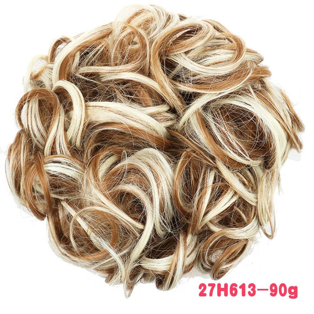 MISSQUEEN Synthetischer, lockiger Chignon, unordentliches elastisches Band, Quaste, Haarknoten, Haarteil, Hochtemperaturfaser, natürliches Kunsthaar beige