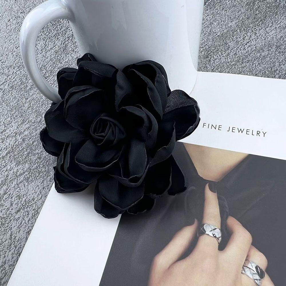 Anzug Pullover Mantel Corsage Schmuck Abzeichen Zubehör Tuch Kunst Anstecknadeln Neue Große Blume Brosche schwarz