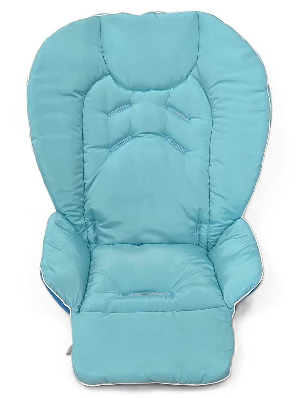 СHicco Polly Hochstuhl wasserdichter Bezug, einfarbig, wasserabweisender Hochstuhleinsatz türkis blau