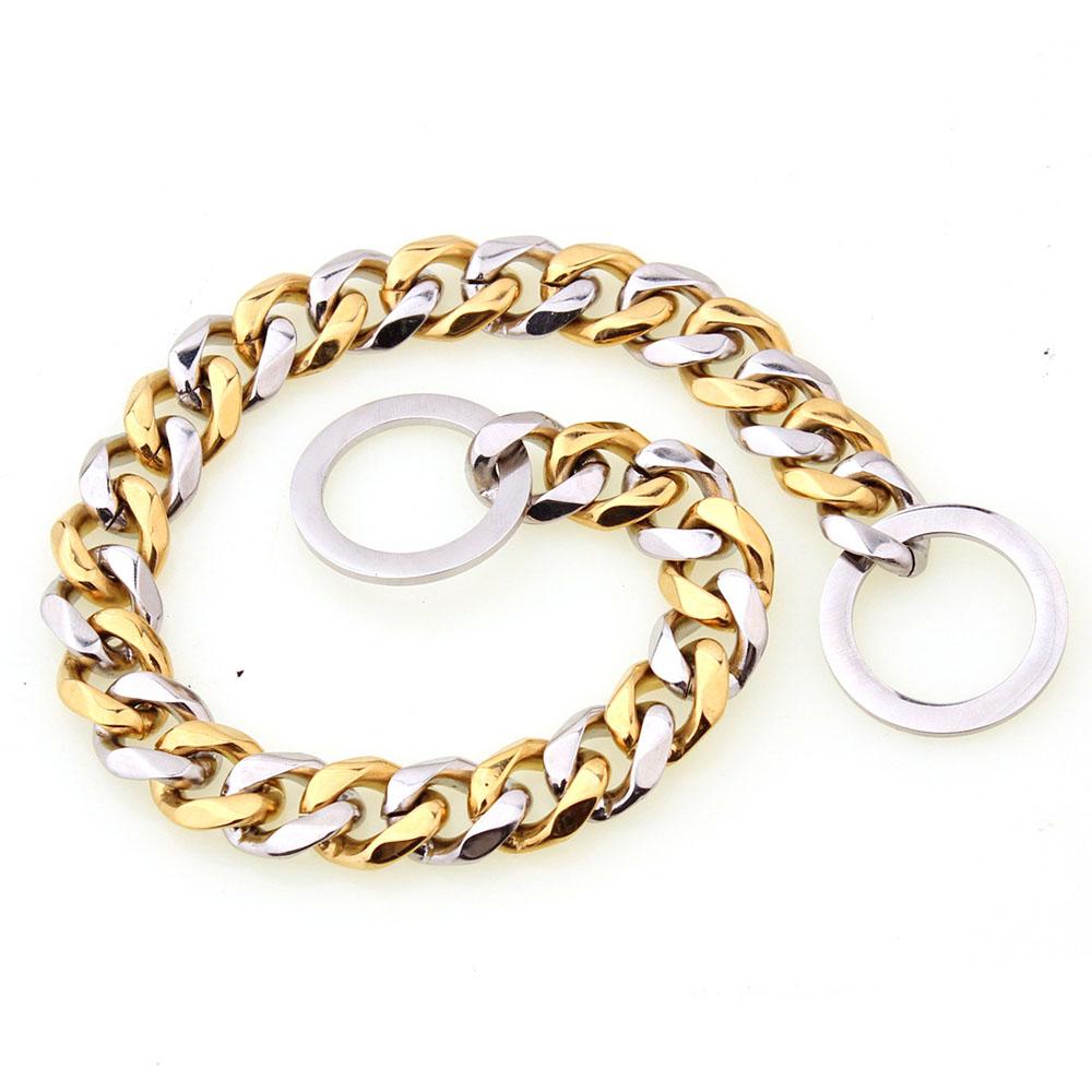 Kubanische Gliederkette Hundehalsband 15mm Kette Hundehalsband Führkette 316L Edelstahl Schwerlast Slip-Halsband für Kleine Mittelgroße Große Hunde 22inch (56cm) -15MM