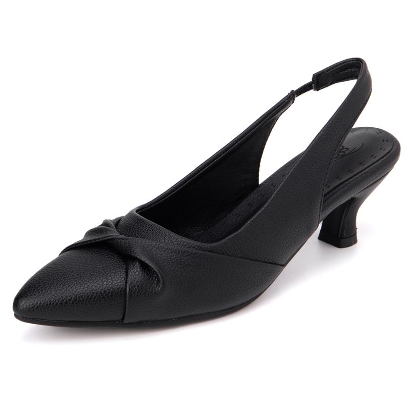 Mode Sommerschuhe für Frauen Sandalen Punkt Zehe Kurzen Absätzen Slingpumps Schwarz Weiß Hochzeit Party Tanzschuhe Damen Große Größe 50 52 48 schwarz