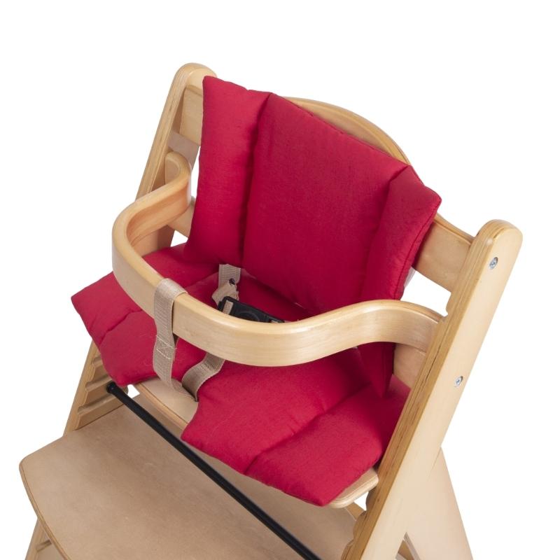 Bequemes Hochstuhlpolster Baby-Hochstuhl-Kissen Hochdichte Schaumstoffgepolsterte Sitze Kissen Baumwolle für Baby-Holzstuhl rot