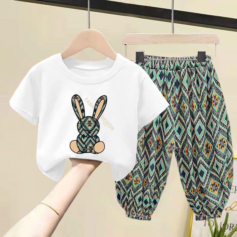 Kinder Kleidung Sets Jungen Mädchen Sommer Mutter Kinder Kleidung Baumwolle T-shirt Kurzen Ärmeln Hosen 2 stücke Anzug Baby Kleidung 140 weiß
