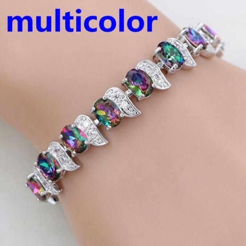10 Farben Mystic Zirkonia Charm Armbänder Coloful Crystal Handchain für Frauen Modeschmuck bunt