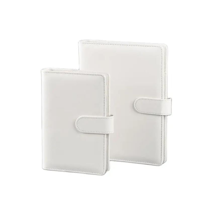 NEUE Makronen Farbe A6/A5 PU Leder DIY Binder Notebook Abdeckung Tagebuch Agenda Planer Papier Abdeckung Schule Schreibwaren A5 weiß