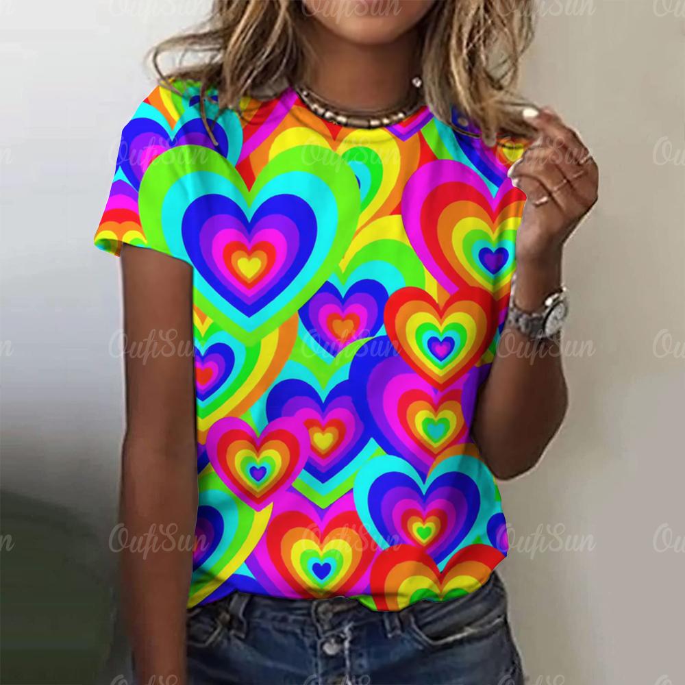 Bunte Graffiti frauen T-shirt Sommer o neck casual kurzarm frauen lose mode pullover frauen alltägliche streetwear 4XL