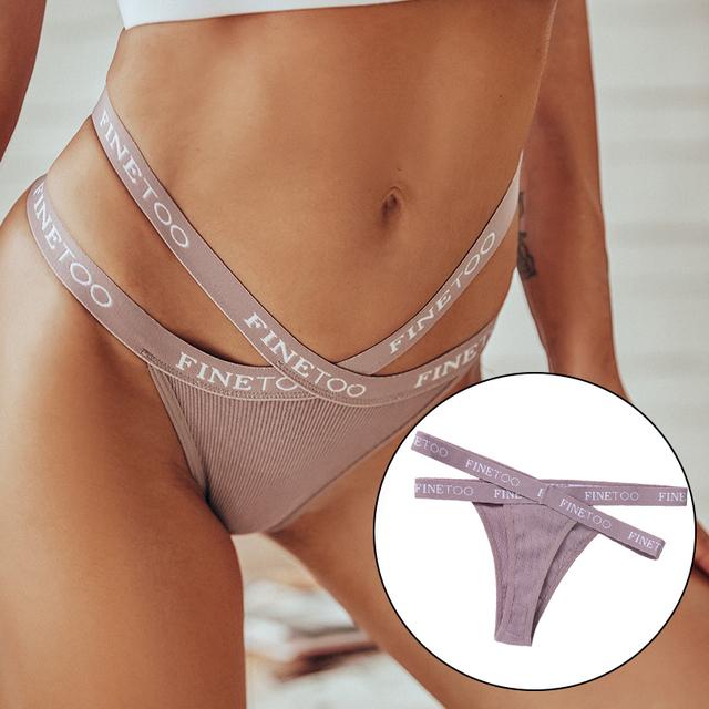 FINETOO Sexy Cross Strap Baumwolle G-string Höschen Frauen Brief Gürtel Tanga V Taille Bikini Mädchen Unterwäsche Aushöhlen Femme Dessous L khaki