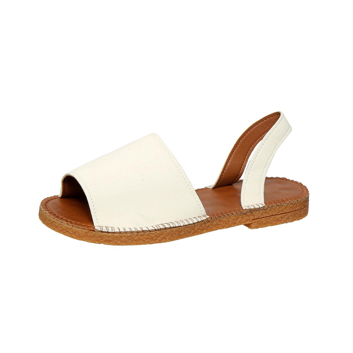Mode Bequeme Mode Strand Damen Sandalen Damen Flach Neu 2025 Damen Luxus Sommer Niedrige Schuhe Ohne Absätze Weibliche Freizeit-Sandalen 39 beige