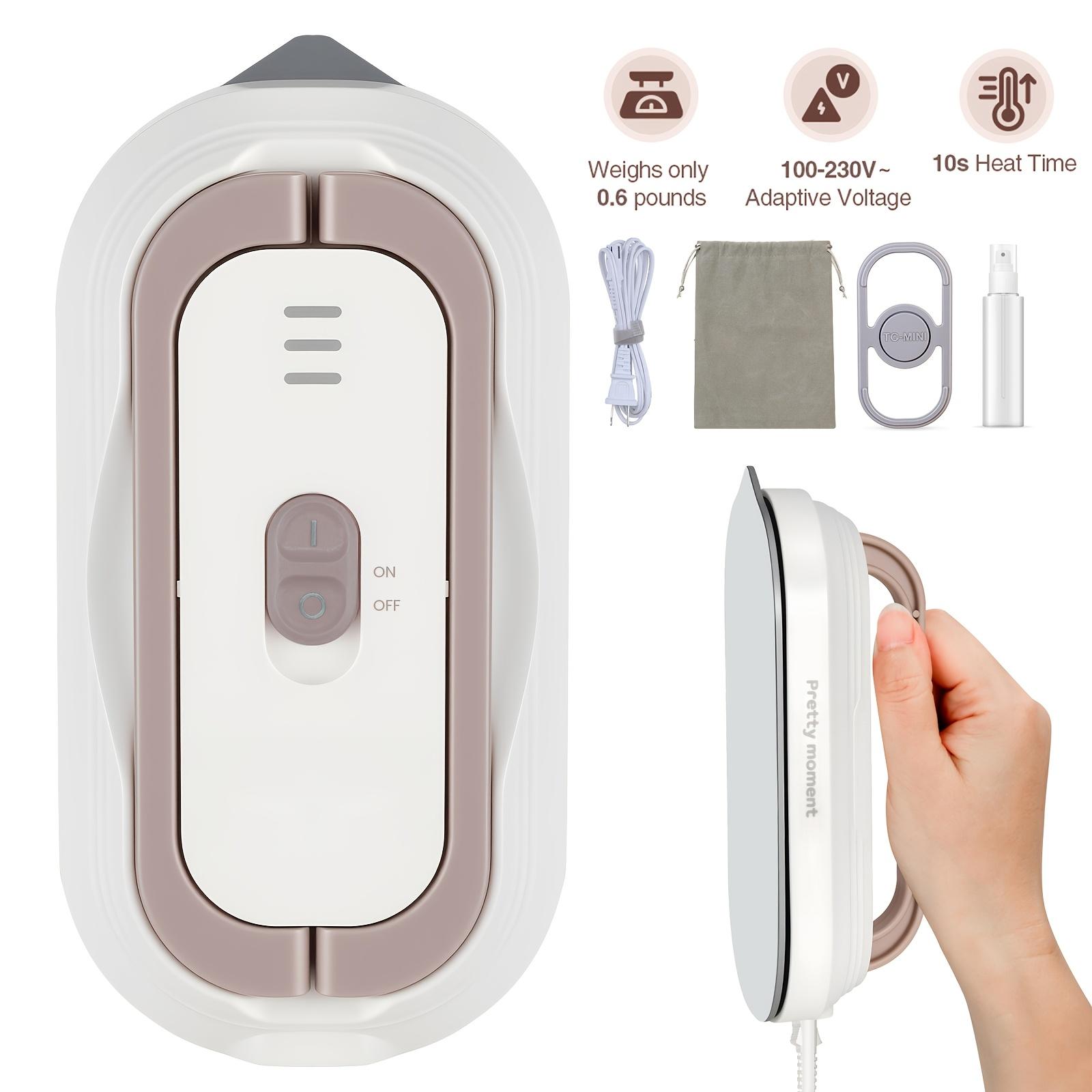 Mini Tragbares Bügeleisen Mini Trockenbügeleisen für Kleidung Handheld Tragbares Bügeleisen 10-Sekunden Schnellaufheizung 0,6 Pfund Leichtgewicht EU white