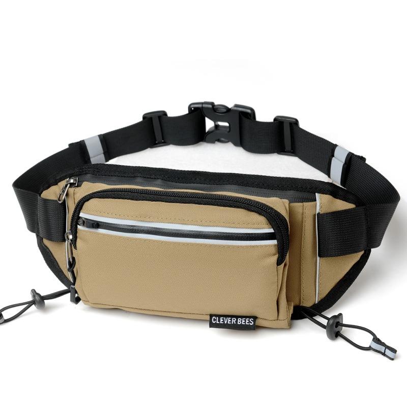 Outdoor Sport Bauchtasche Multifunktionale Offroad-Lauftasche Unisex Freizeitgürtel Hüfttasche Handy Bauchtasche Nachtlauf Ausrüstung Zubehör L126 hellbraun