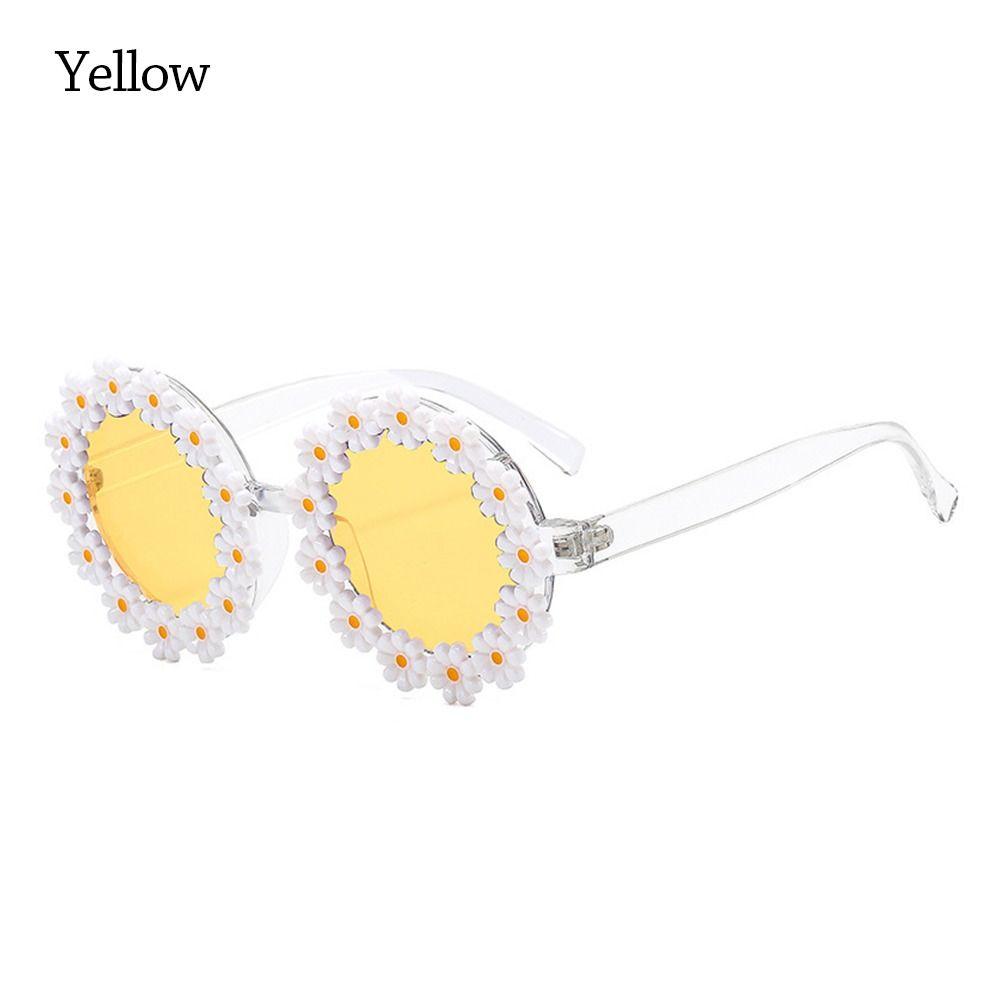 Erwachsene Disco Festival Gänseblümchen Sonnenbrillen Brillen für Damen Shades Blume Sonnenbrillen Kreisförmiger Brillenrahmen Rahmen