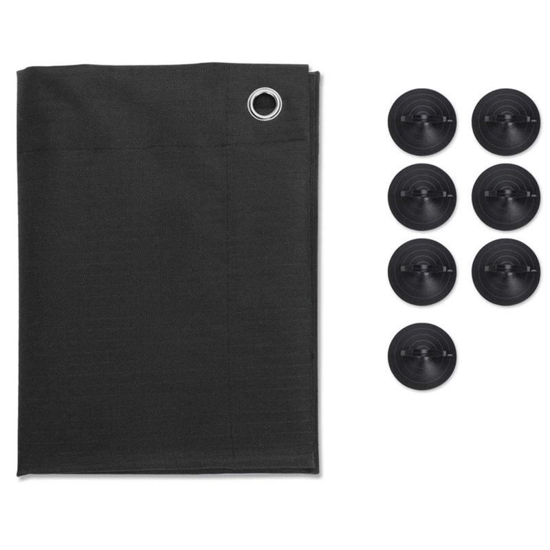 1PC Blind Fenster Film Tuch Fenster Abdeckung Blackout Vorhang Privatsphäre Schutz Sonne Blockieren Polyester 48x93cm schwarz