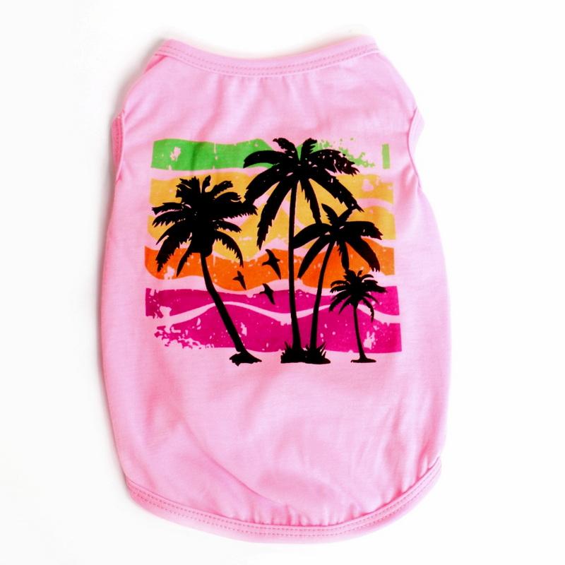 Frühling Sommer Haustier Welpen Kleidung Kleine Mittelgroße Hund Katze Muster Kurzarm Weste T Shirt Bekleidung Kleidung Chihuahua M baby rosa