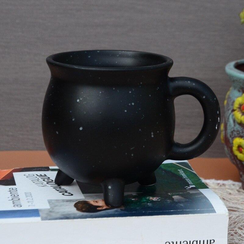 Kreative Boiler Tasse Porzellan Kessel Tasse Festival Geschenk 3D Keramik Tassen 401-500ml schwarz