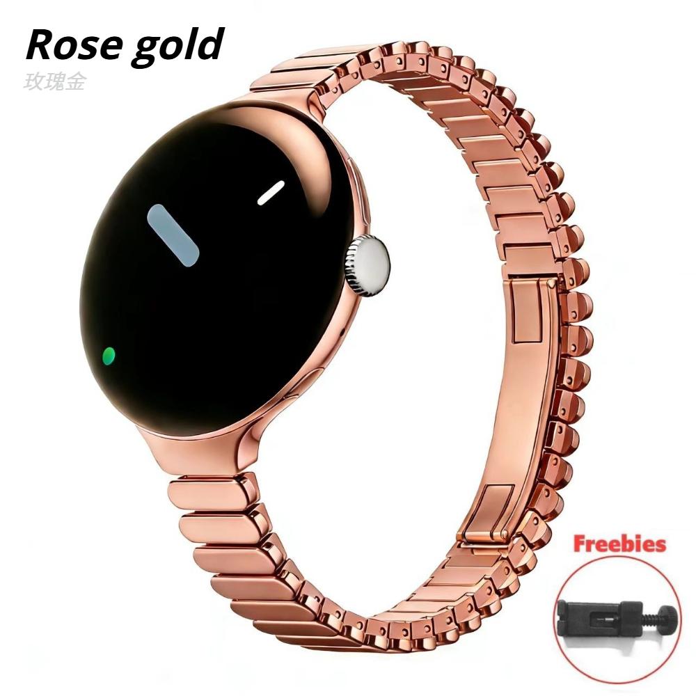 Metallarmband für Google Pixel Watch 4 41mm Edelstahl Austauschbares Armband für Pixel Watch 3 41mm Smartwatch Armband Google Pixel Watch 41mm rose gold