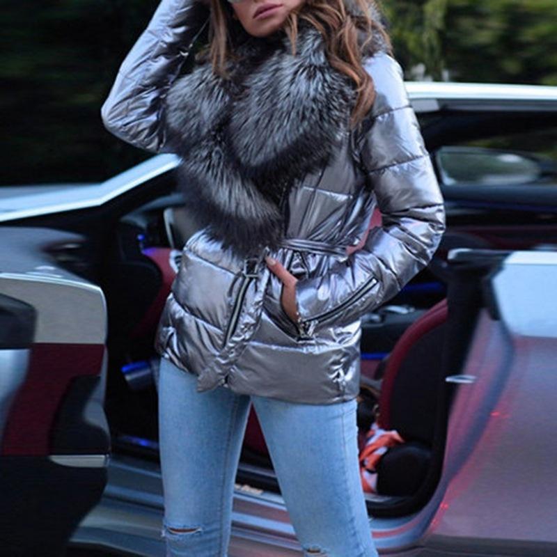 Damen Wintermäntel Parka Mantel Kunstpelz Winter Reißverschluss Jacken Langarm Daunenparka Winterjacken für Damen 5XL