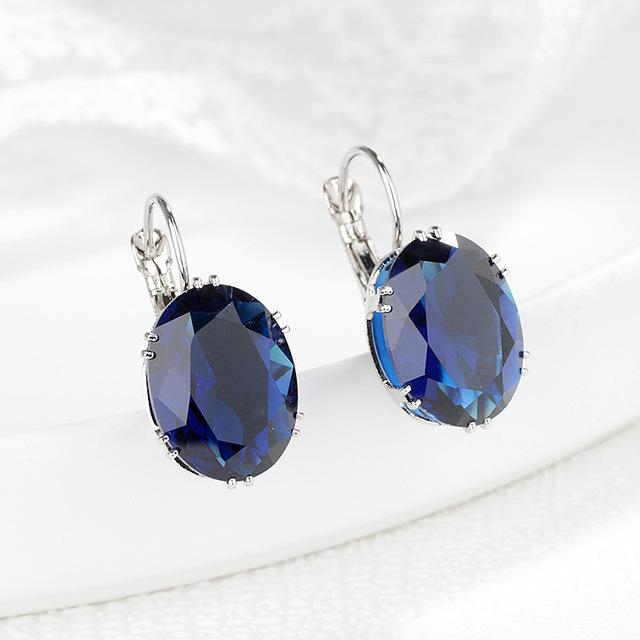 Echt S925 Sterling Silber Natürlichen Saphir Clip Ohrringe Frauen Ohrring Schmuck Peridot Bizuteria Orecchini Obsidian Edelsteine silber