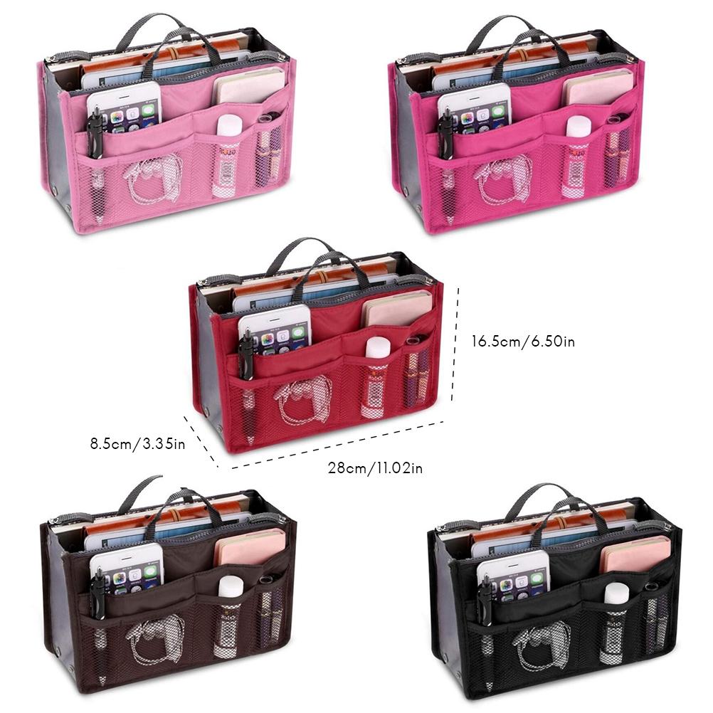 Damen Multifunktions-Make-up-Handtasche Verschiedene Fächer Große Kosmetik-Handtasche Organizer für Reisen Rosa rosa