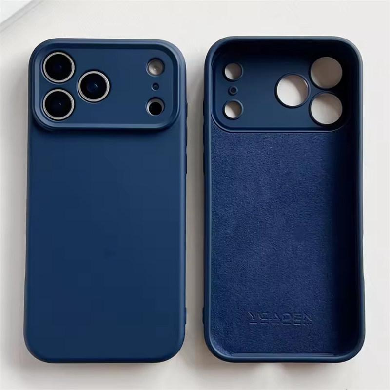 Stoßfeste TPU-Hülle für iPhone 17 16 Pro Max für iPhone 17Air 16E 15 14 13 12 Pro Max Plus Hülle Flüssiges Silikon TPU Schutzhülle iPhone 17 Pro Max navy blau